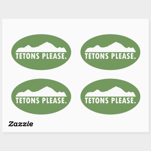 Tetons alstublieft ovale sticker (Vel)