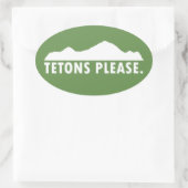Tetons alstublieft ovale sticker (Tas)