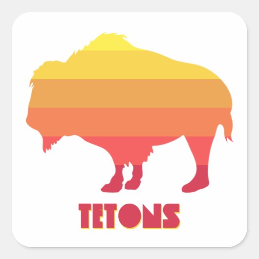 Tetons Bison Vierkante Sticker (Voorkant)