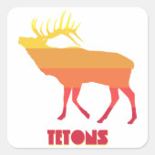Tetons Elk Vierkante Sticker (Voorkant)