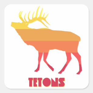 Tetons Elk Vierkante Sticker