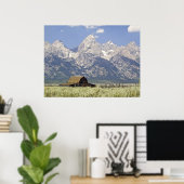 Tetons en oude barnafdrukken poster (Thuiskantoor)