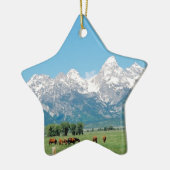 Tetons en paarden keramisch ornament (Links)