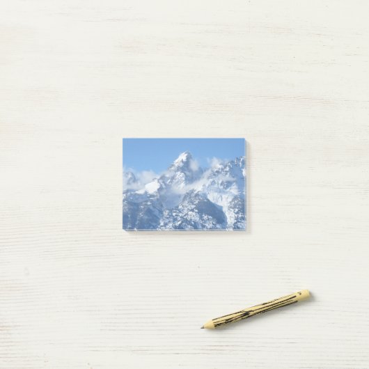 Tetons en wolken post-it® notes (Op bureau)