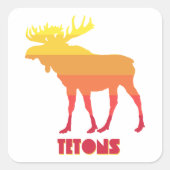 Tetons Moose Vierkante Sticker (Voorkant)