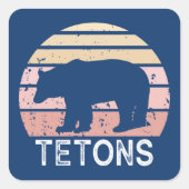 Tetons Retro Beer Vierkante Sticker (Voorkant)