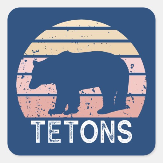 Tetons Retro Beer Vierkante Sticker (Voorkant)