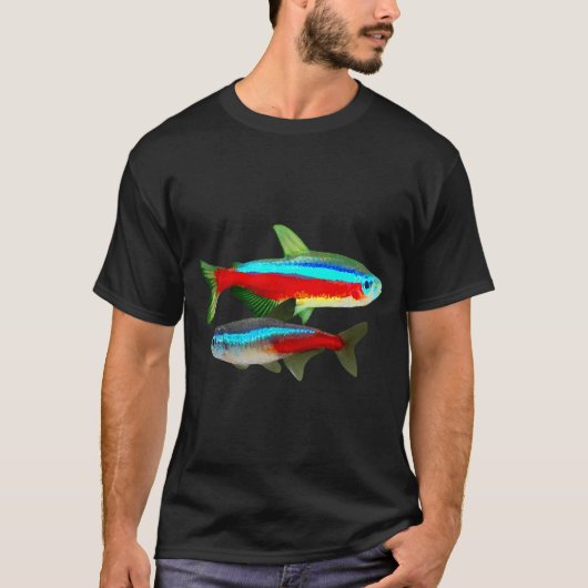 Tetra Neon Tetra Aquarium Vistank T-shirt (Voorkant)