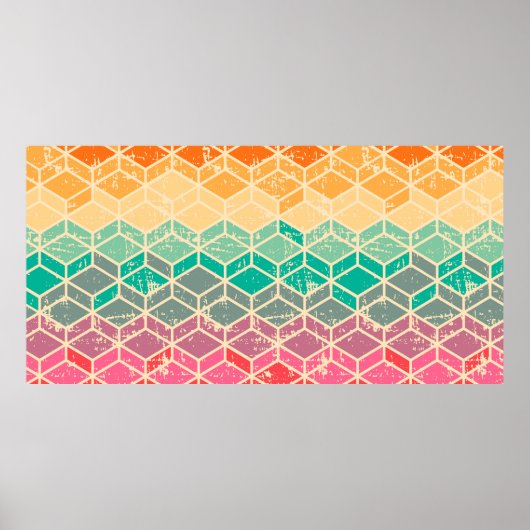Tetragonal (rhombic), naadloos geometrisch patroon poster (Voorkant)