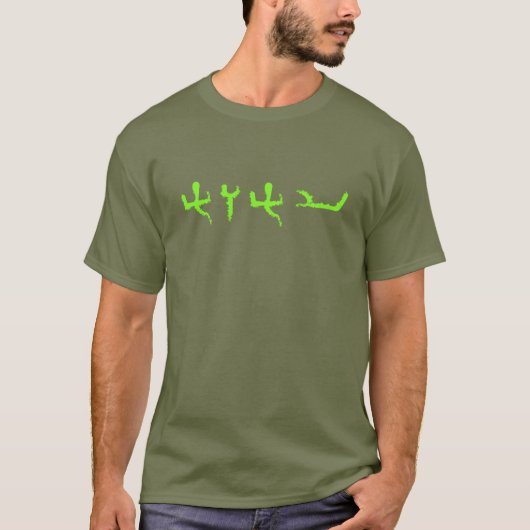 Tetragrammaton Modern Paleo Hebreeuws Groen Letter T-shirt (Voorkant)