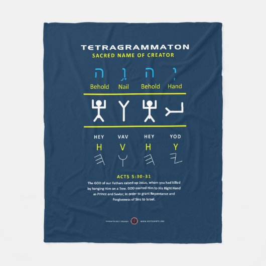 Tetragrammaton YHVH Fleece Deken (Voorkant)