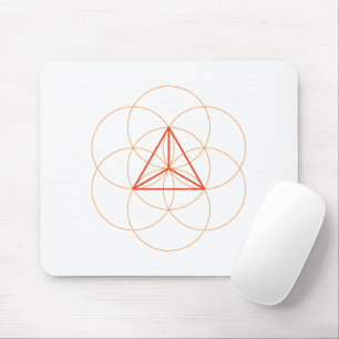 Tetrahedron Heilige Geometrie Muismat – Rood-Sinaa