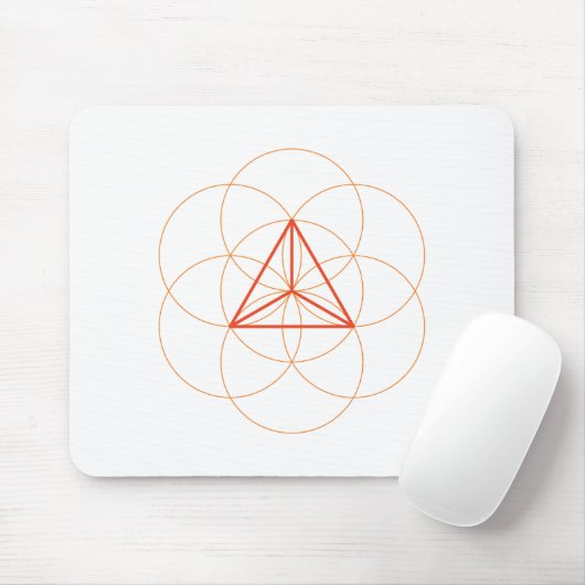 Tetrahedron Heilige Geometrie Muismat – Rood-Sinaa (Met muis)