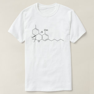 Tetrahydrocannabinolmoleculaire structuur t-shirt