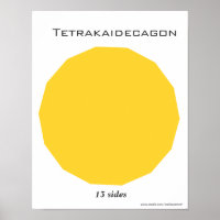 Tetrakaidecagon Poster van de veelhoek