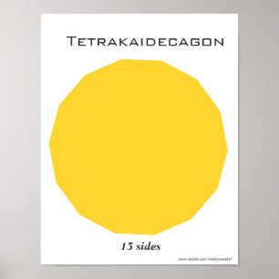 Tetrakaidecagon Poster van de veelhoek
