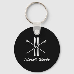 Tetrault Woods Skien Ski Skiër Nordic Alpien Vakan Sleutelhanger