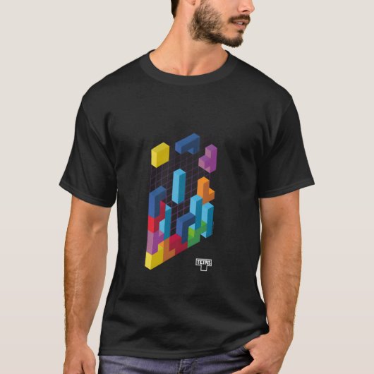 Tetris 3D Game Art T-shirt (Voorkant)