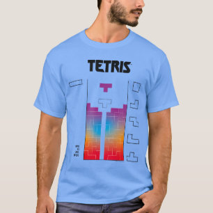 Tetris Kleur Vervagen Game Art vintage T-shirt