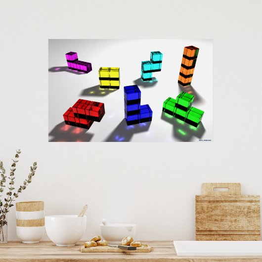 Tetrominoenen Poster (Keuken)
