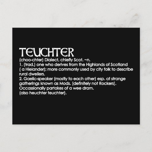 Teuchter Briefkaart (Voorkant)