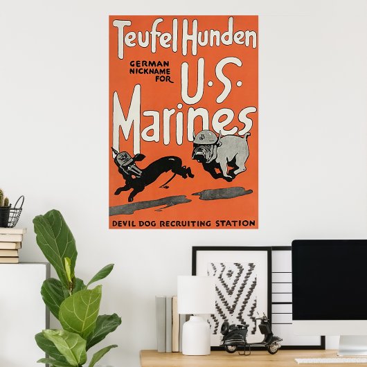 Teufel Hunden ~  Wereldoorlog 1. Poster (Thuiskantoor)