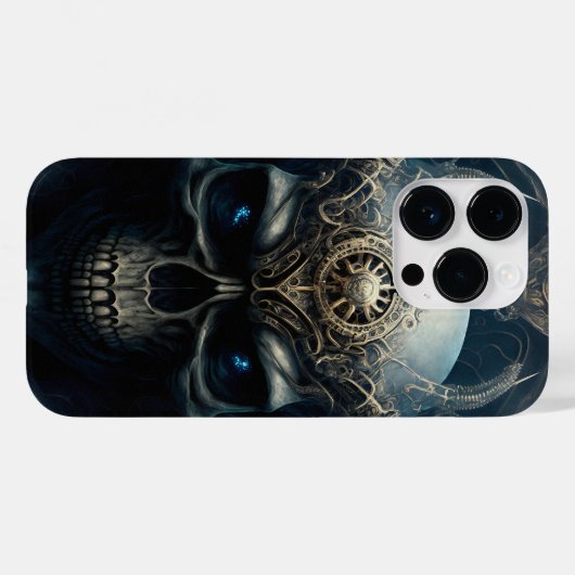 Teufel Totenkopf mit funkelnden blauen Augen Case-Mate iPhone Case (Achterkant (horizontaal))