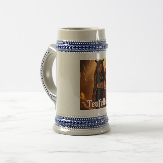 Teufelbier: straight from hell bierpul (Voorkant links)