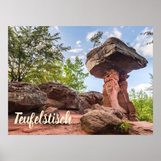 Teufelstisch Hinterweidenthal Pfalz Duitsland gift Poster (Voorkant)