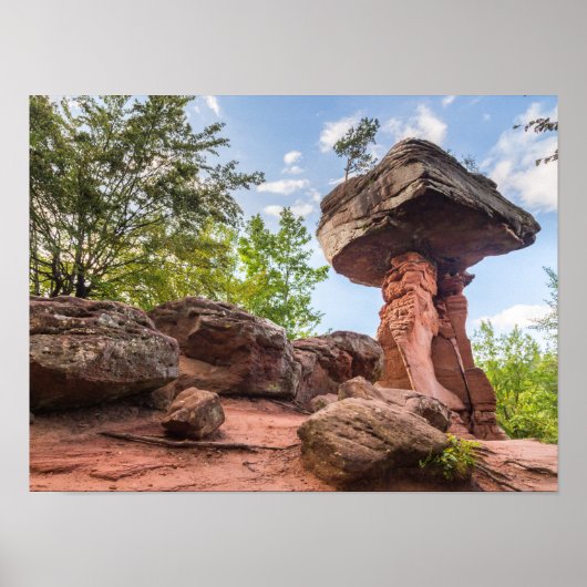 Teufelstisch Hinterweidenthal Pfalz Duitsland gift Poster (Voorkant)