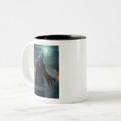 Teuflisch und mit langem Fell Teufel Graumetall Tweekleurige Koffiemok (Voorkant links)