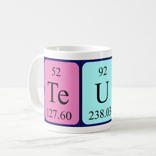 Teun periodieke lijstnaam mok (Voorkant links)