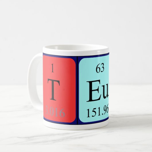 Teun periodieke lijstnaam mok (Voorkant links)