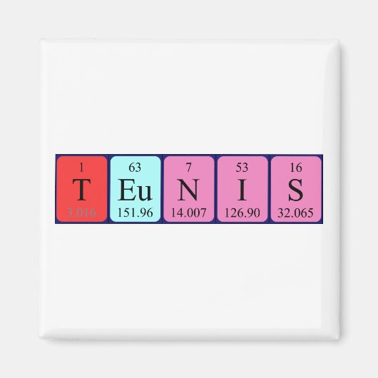 Teunis periodieke lijstnaam magnet (Voorkant)