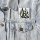 Teutonic Knachten Vierkante Button 5,1 Cm (In situ)