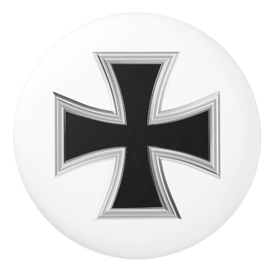 Teutonisch kruis keramische knop (Voorkant)