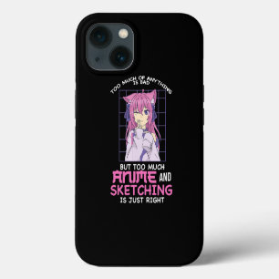 teveel anime en het schetsen van Anime Anime en Sk iPhone 13 Hoesje