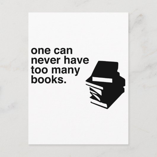 teveel boeken briefkaart (Voorkant)