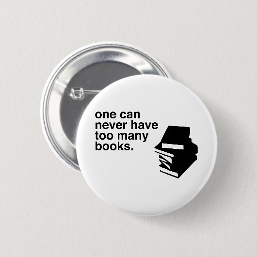 teveel boeken ronde button 5,7 cm (Voorkant /achterkant)