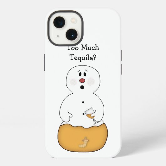 Teveel Tequila Sneeuwman iPhone Hoesje (Achterkant)