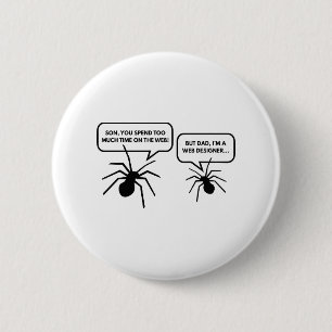 Teveel Tijd Op Het Web Ronde Button 5,7 Cm