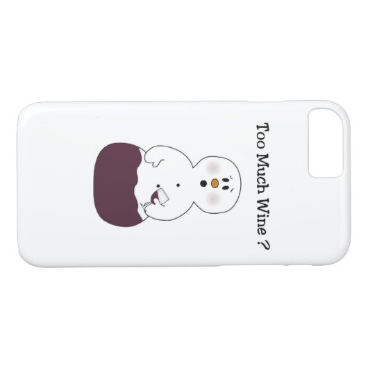 Teveel Wine Snowman iPhone 7 Hoesje (Achterkant (Horizontaal))