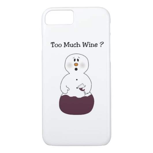 Teveel Wine Snowman iPhone 7 Hoesje (Achterkant)