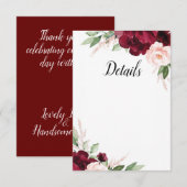 Tevergeefs bloemdetails kaart (Voorkant / Achterkant)