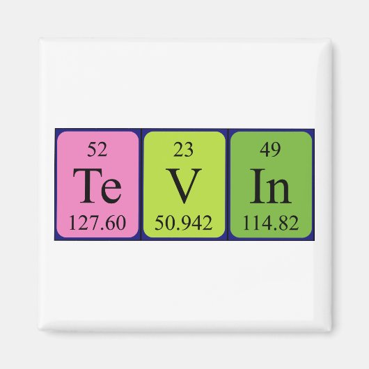Tevin periodieke lijstnaam magnet (Voorkant)