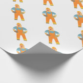 Tevreden Bouwer op de plaats van de Bouw. Grafisch Cadeaupapier (Hoek)