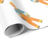 Tevreden Bouwer op de plaats van de Bouw. Grafisch Cadeaupapier (Rol Hoek)