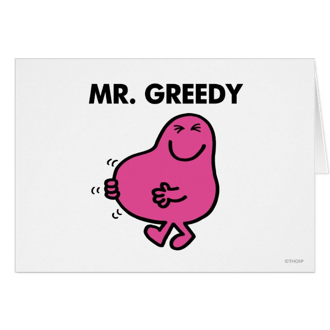 Tevreden de heer Greedy (Voorkant Horizontaal)
