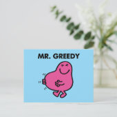 Tevreden de heer Greedy Briefkaart (Staand voorkant)