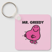 Tevreden de heer Greedy Sleutelhanger (Voorkant)